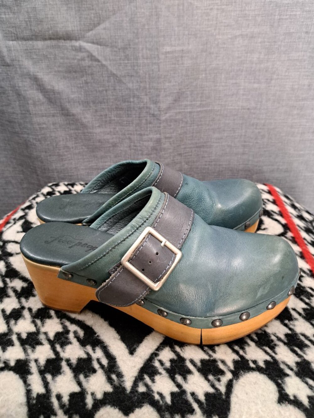 Women Free People Culver City Clogs Leather Green US size 8.5 or 9 - Picture 2 of 14